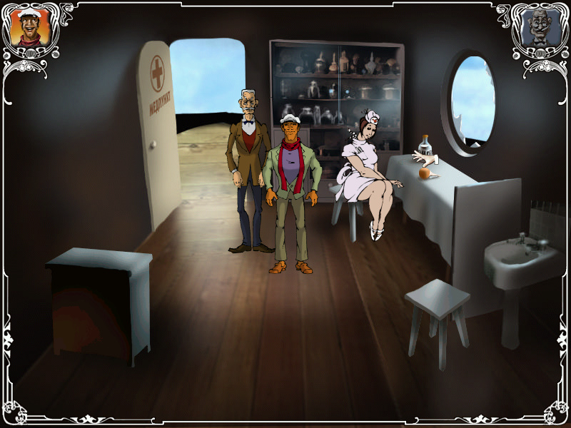 Screenshot из игры Двенадцать стульев (локация - Медпункт на теплоходе)
