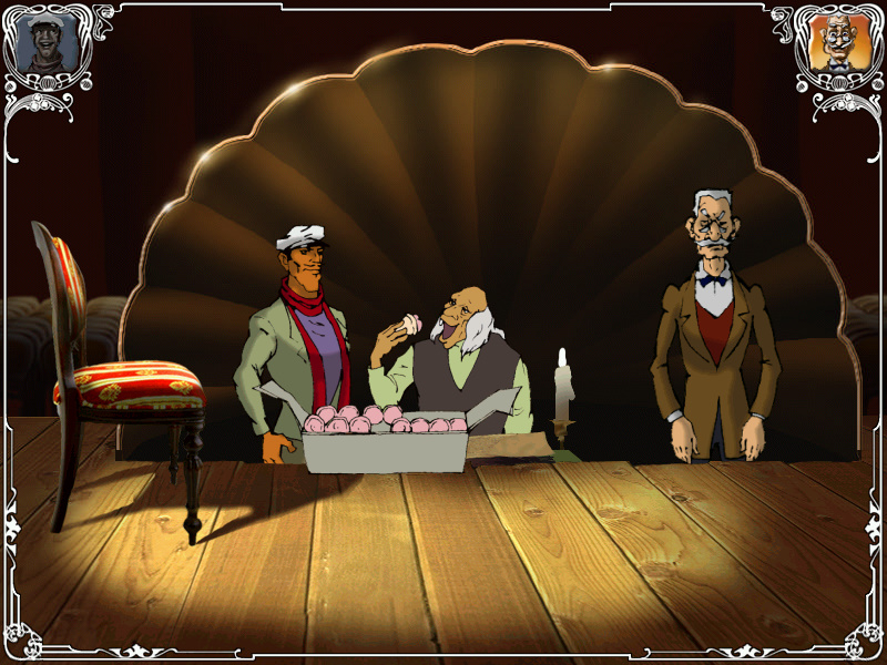 Screenshot из игры Двенадцать стульев (локация - На сцене в театре)