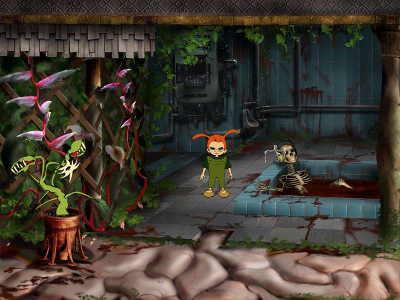 Screenshot из игры Страшилки: Шестое чувство (локация - Бассейн с кровью)