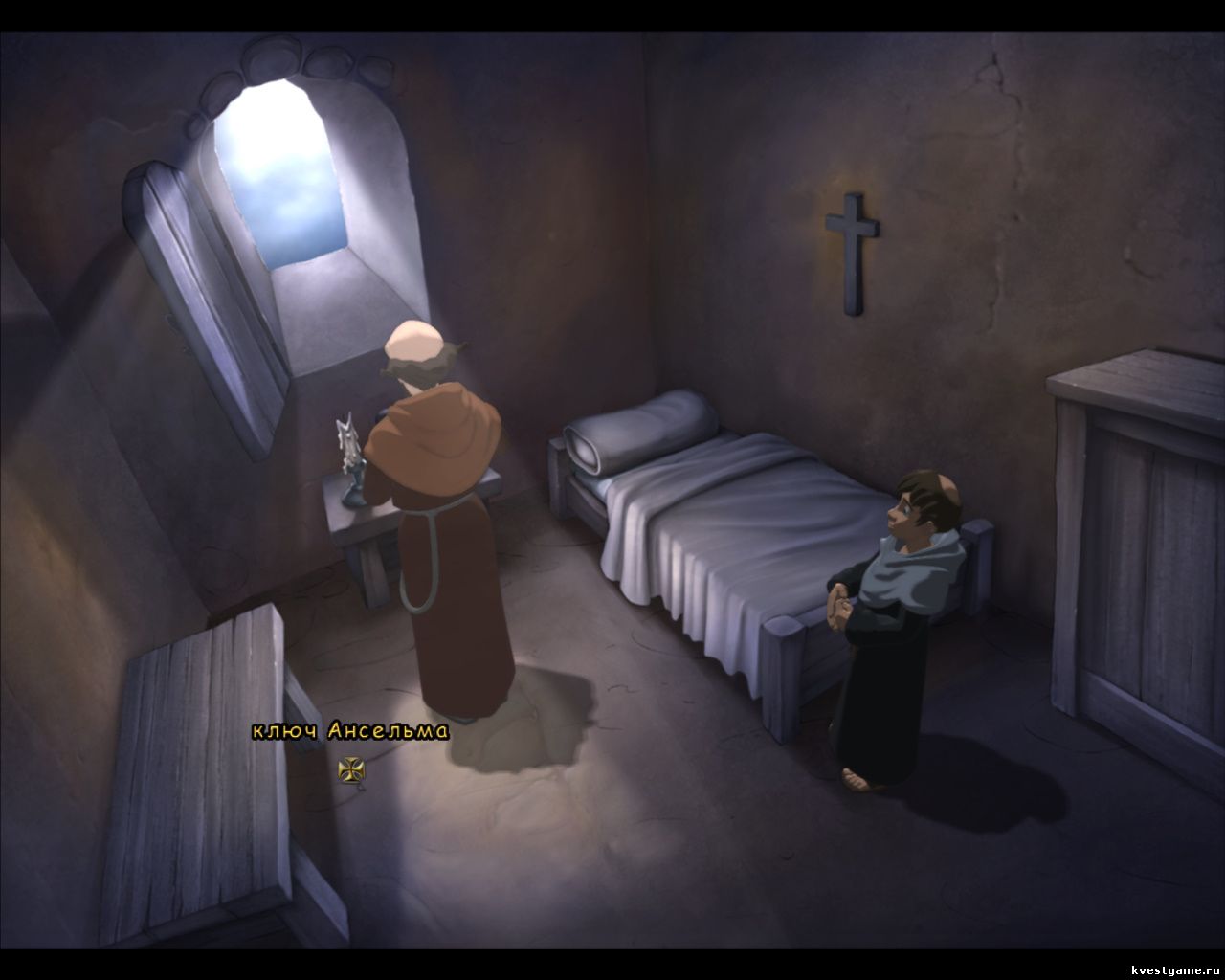 Screenshot из игры Murder in the Abbey - локация Комната Ансельма (глава 1)