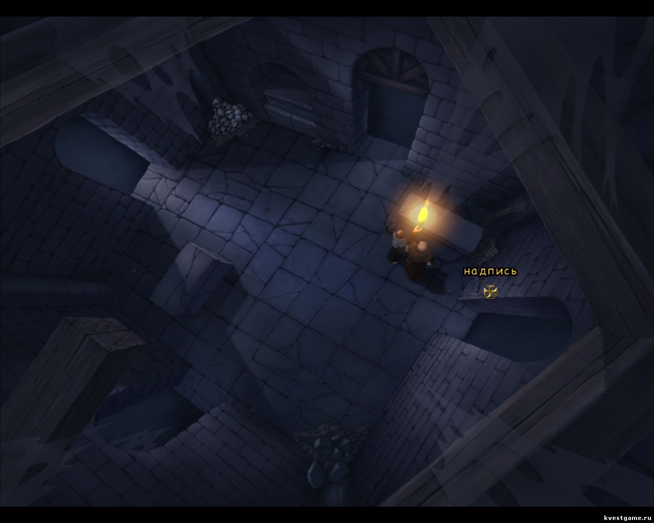 Screenshot из игры Murder in the Abbey - локация Склеп под церковью (глава 3)