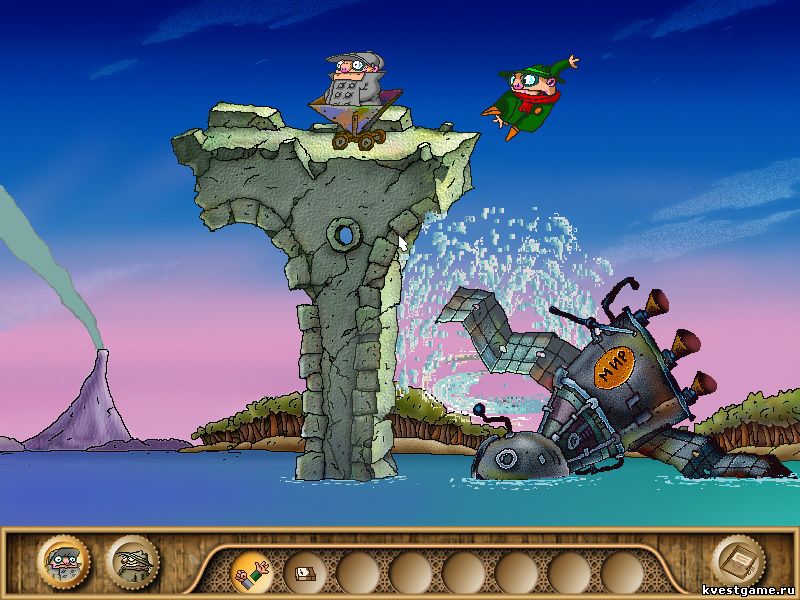 Screenshot из игры Братья Пилоты. Обратная сторона Земли - локация Акведук (уровень 19)