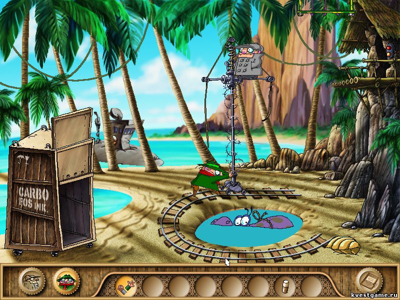 Screenshot из игры Братья Пилоты. Обратная сторона Земли - локация Лагуна (уровень 23)