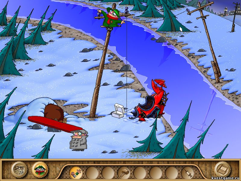 Screenshot из игры Братья Пилоты. Обратная сторона Земли - локация Кораблекрушение в Сибири (уровень 3)
