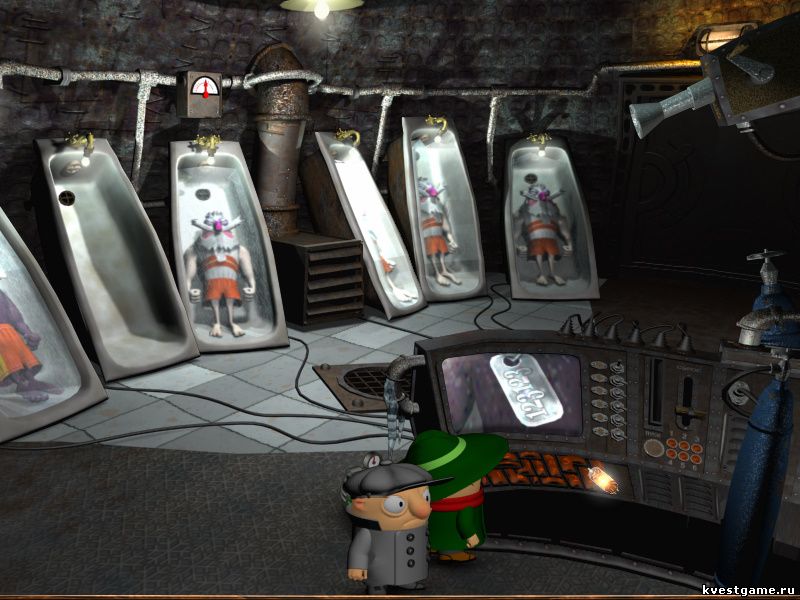 Screenshot из игры Братья Пилоты 3D. Дело об огородных вредителях - локация Морозильная камера (Братство дедов Морозов)