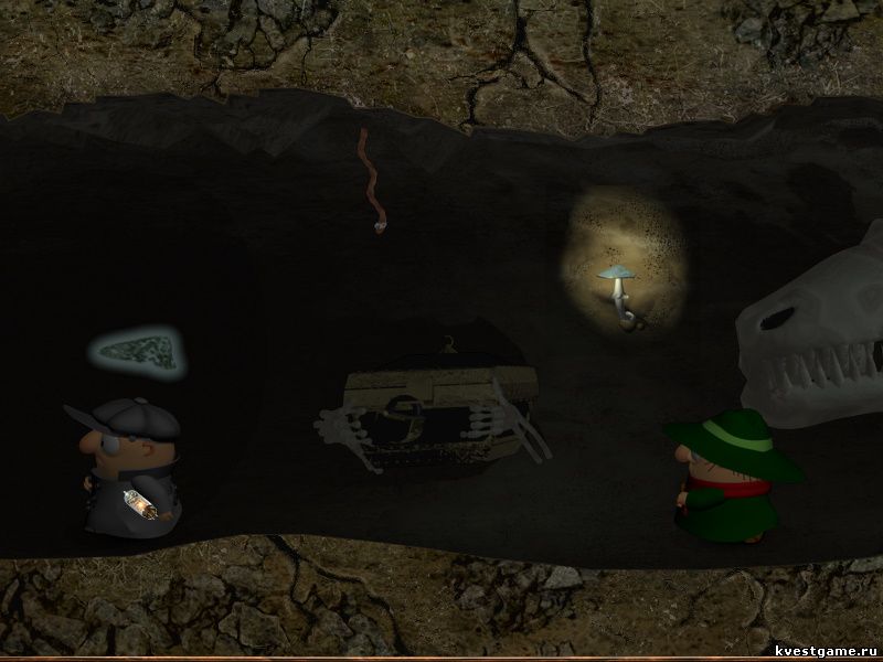 Screenshot из игры Братья Пилоты 3D. Дело об огородных вредителях - локация Пещера (Парк)