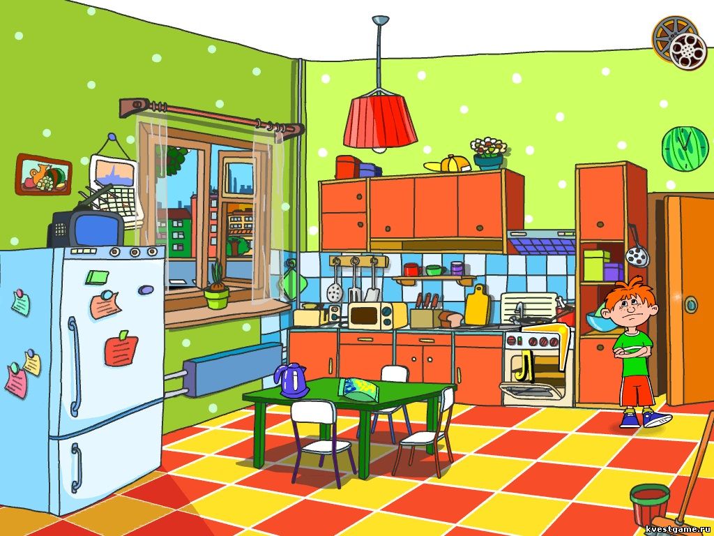 Скриншот Гошиной кухни из игры Ералаш-Лэнд