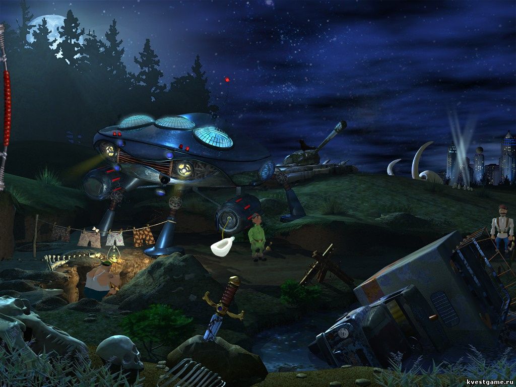 Screenshot из игры Петька 6 - НЛО на кладбище мамонтов (уровень 3)