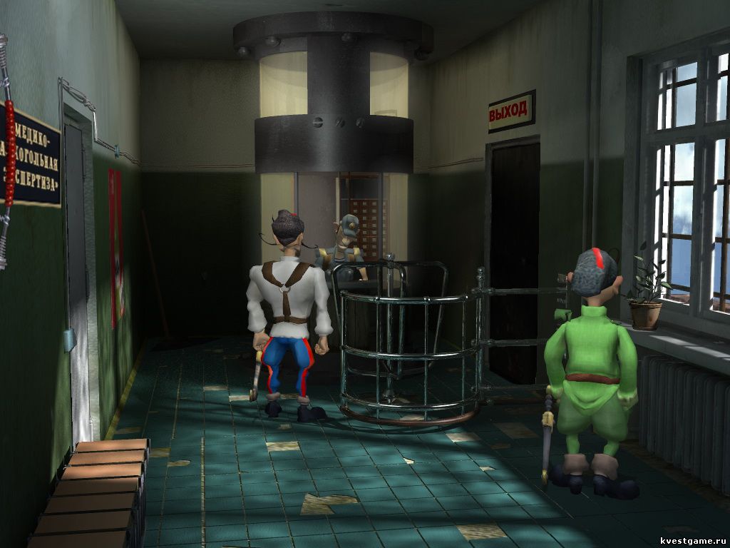 Screenshot из игры Петька 6 - локация Коридор вытрезвителя (уровень 5)