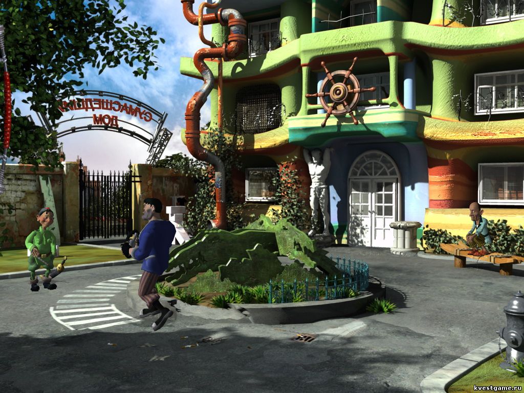 Screenshot из игры Петька 6 - Прогулочный двор в психушке (уровень 6)