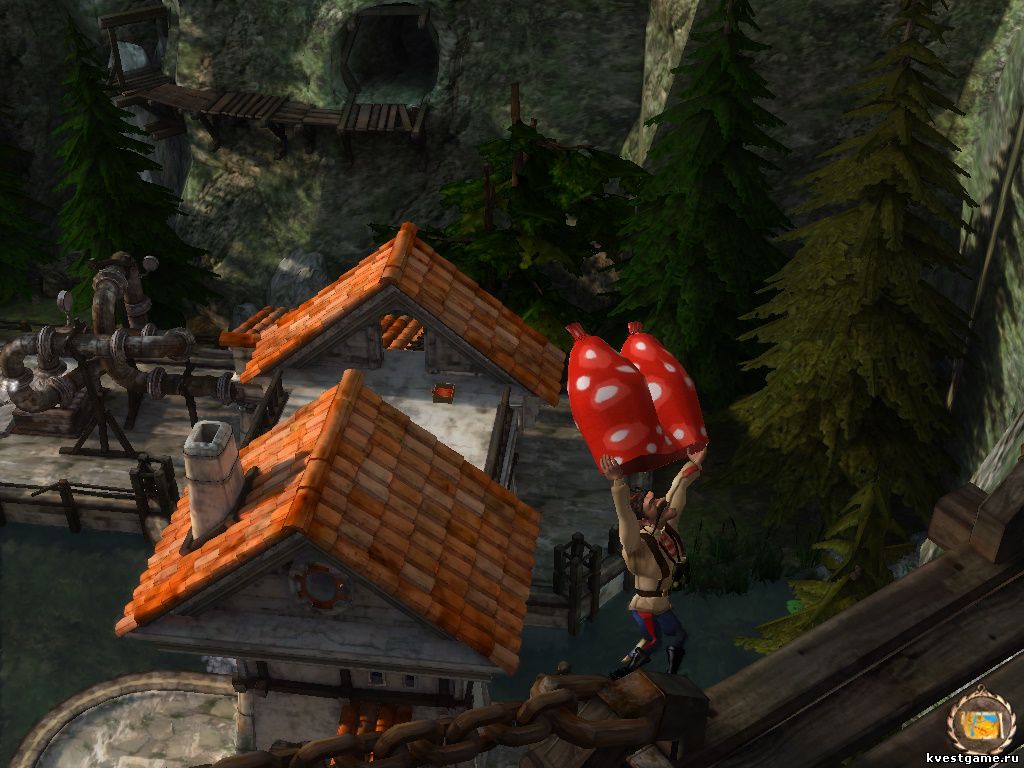 Screenshot из игры Петька 8 - локация Мост над ущельем (уровень 7)