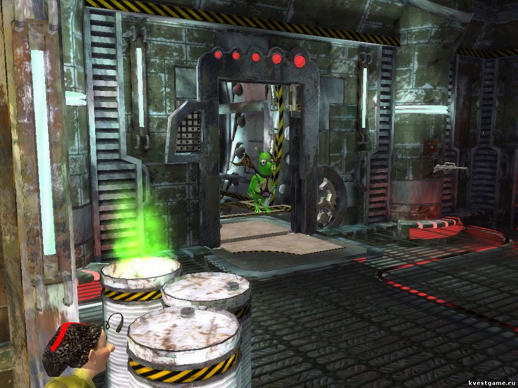 Screenshot из игры Петька 8 - локация отсек с портретом пришельца (уровень 2)