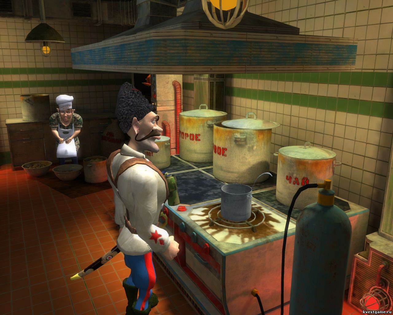 Screenshot из игры Петька 9 - локация Столовая (уровень 5)