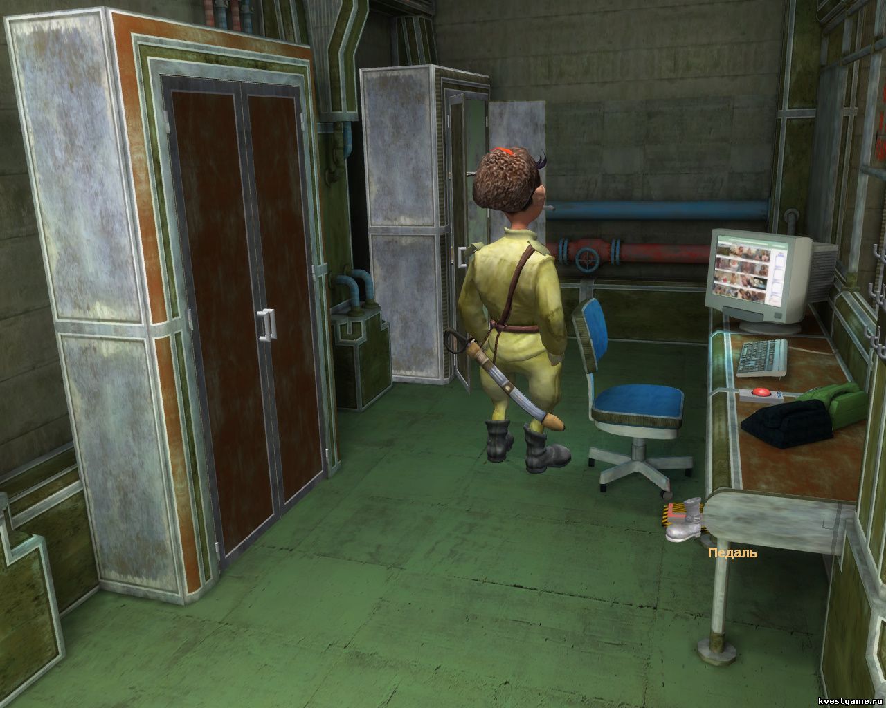 Screenshot из игры Петька 9 - локация КПП в бункере (уровень 5)
