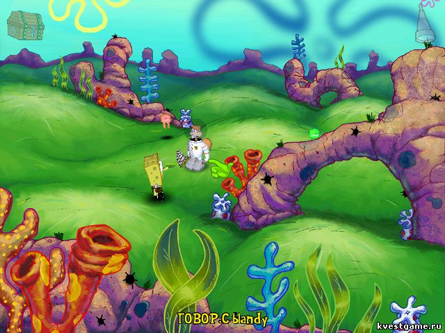 Screenshot из игры Губка Боб: Работник месяца - локация Поля медуз (уровень 3)