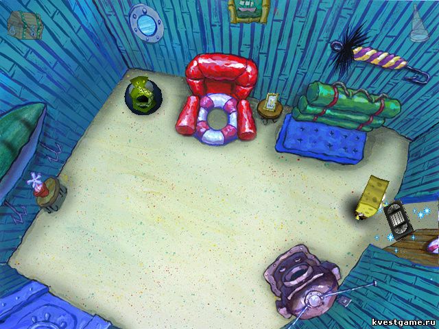 Спанч Боб нашел видеокассету в своем доме (Spongebob Squarepants: Employee of the Month (уровень 3))