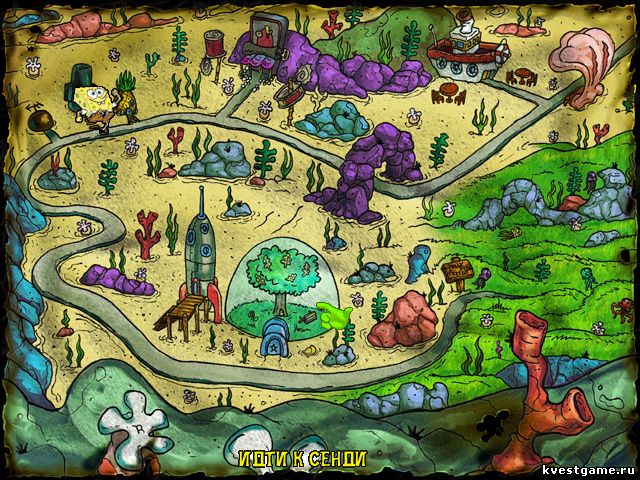 Screenshot из игры Губка Боб: Работник месяца - Карта локации (уровень 3)