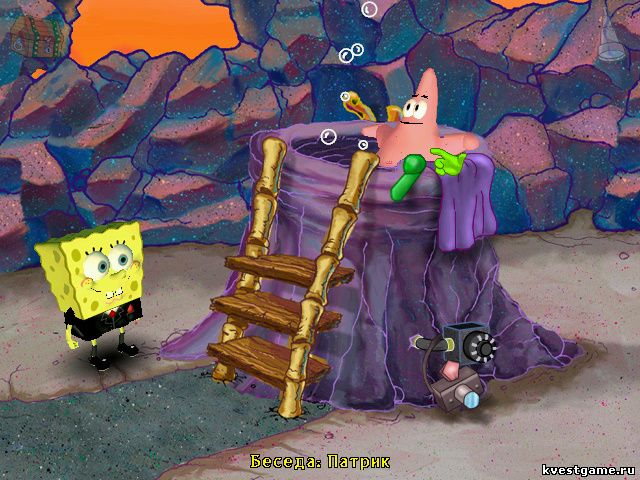 Губка Боб попал в кислородные родники (Spongebob Squarepants: Employee of the Month (уровень 4))