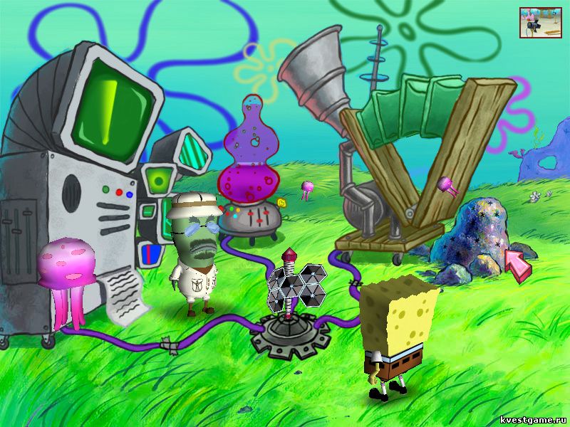 Screenshot из игры Губка Боб: Свет, Камера, Штаны! - локация Медузьи поля (уровень 4)
